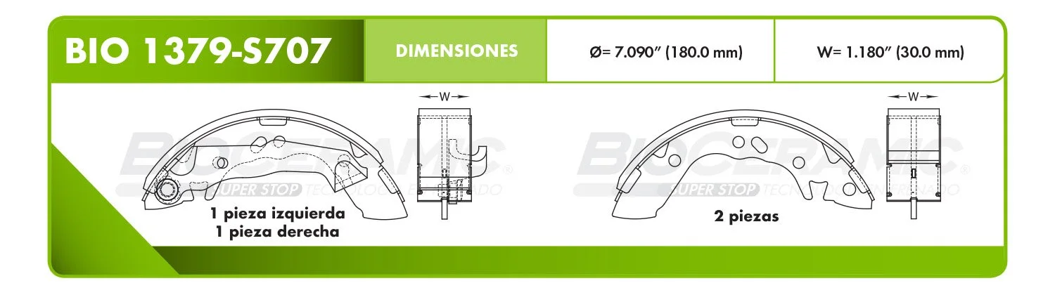 BALATA DE TAMBOR RBDBBIO-1379-S707