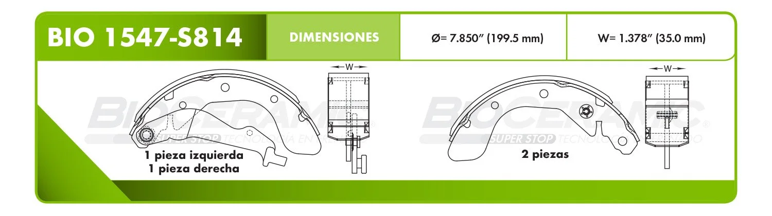 BALATA DE TAMBOR RBDBBIO-1547-S814