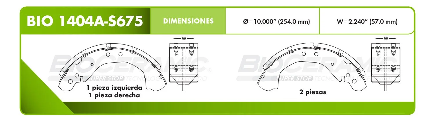 BALATA DE TAMBOR RBDBBIO-1404A-S675