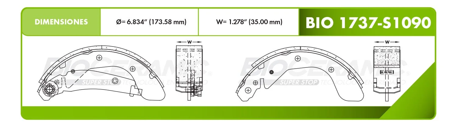 BALATA DE TAMBOR RBDBBIO-1737-S1090