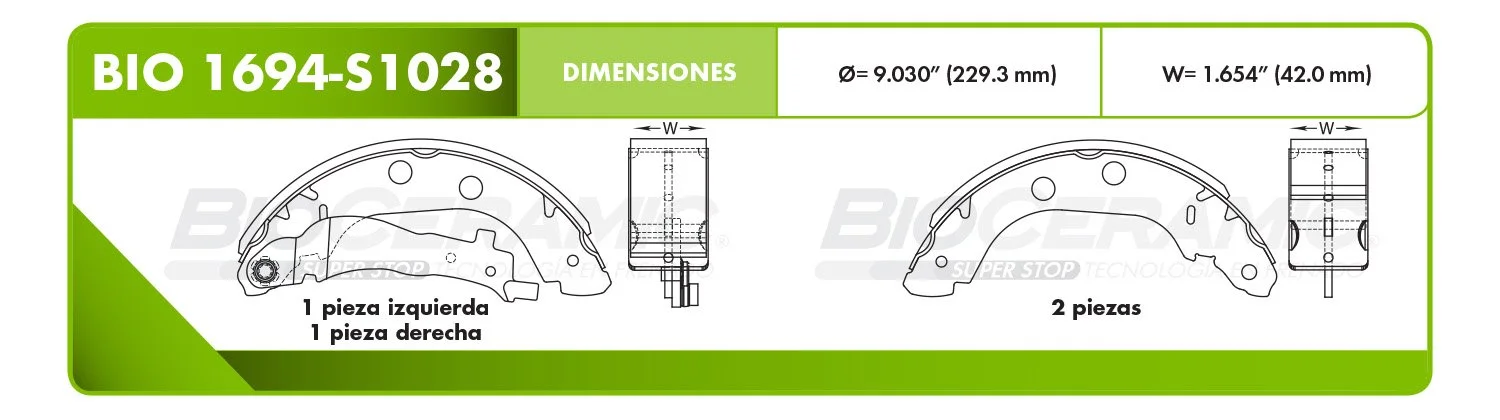 BALATA DE TAMBOR RBDBBIO-1694-S1028