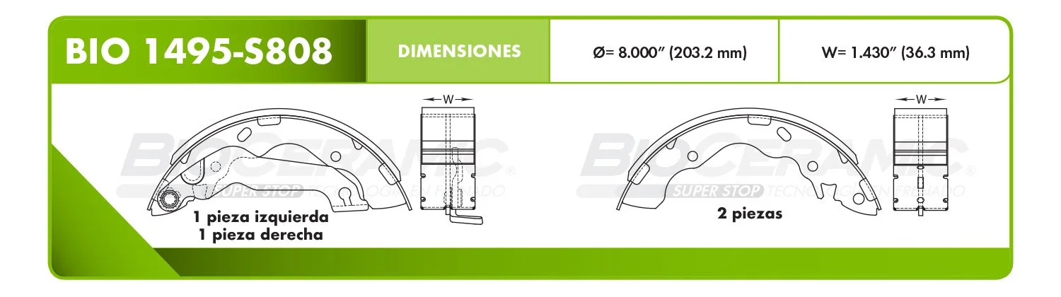 BALATA DE TAMBOR RBDBBIO-1495-S808