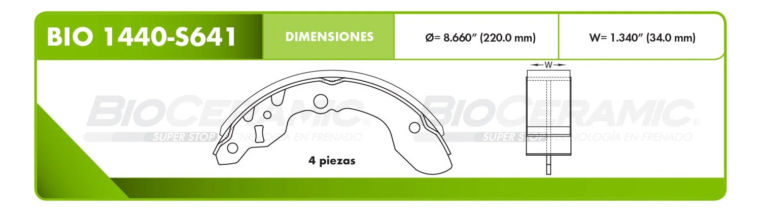 BALATA DE TAMBOR RBDBBIO-1440-S641