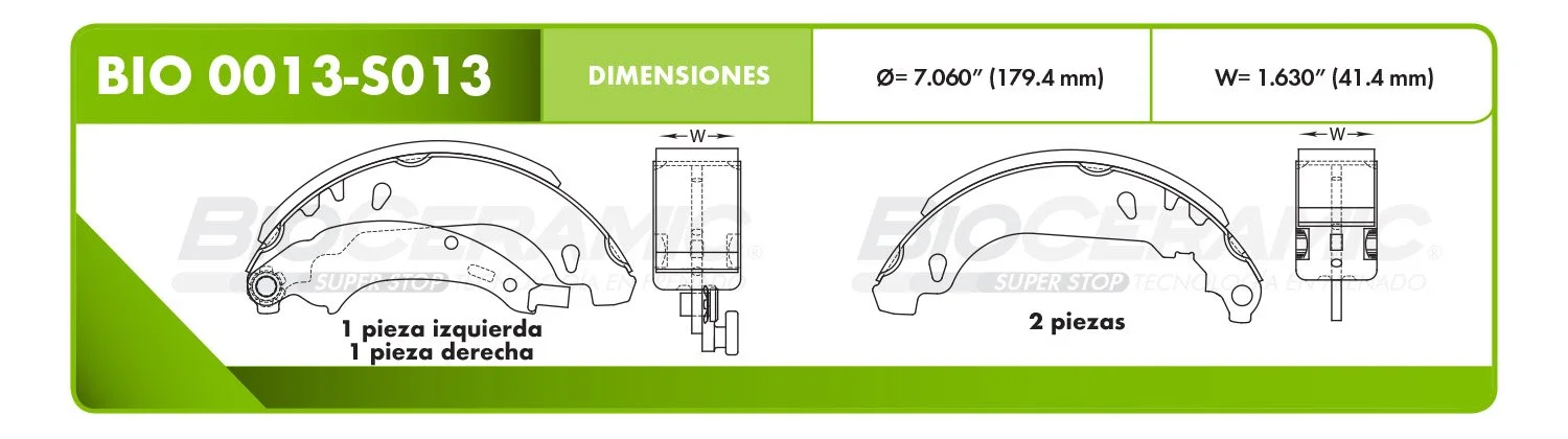 BALATA DE TAMBOR RBDBBIO 0013-S013