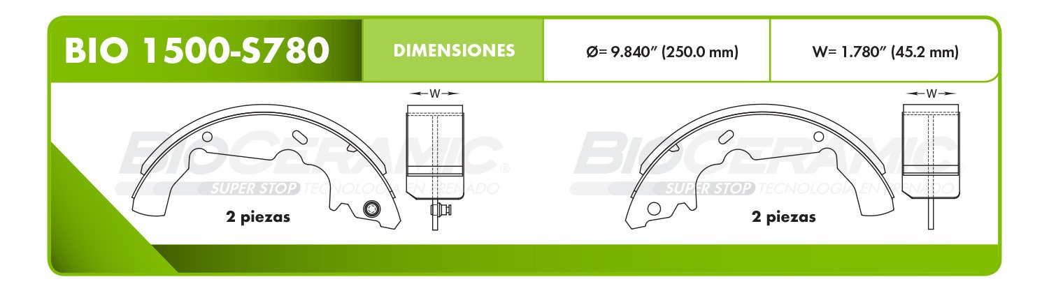 BALATA DE TAMBOR RBDBBIO-1500-S780