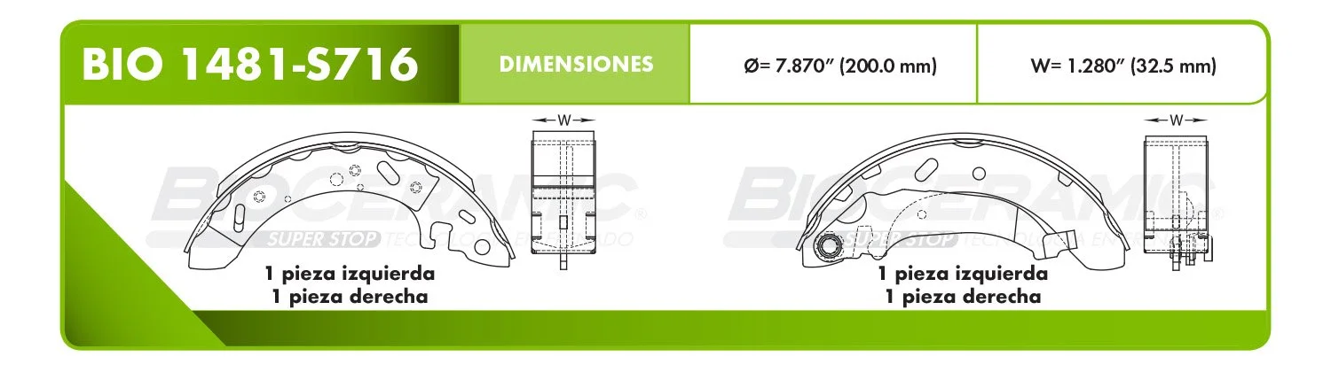 BALATA DE TAMBOR RBDBBIO-1481-S716