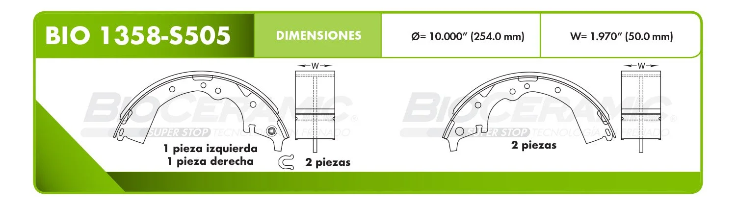 BALATA DE TAMBOR RBDBBIO-1358-S505