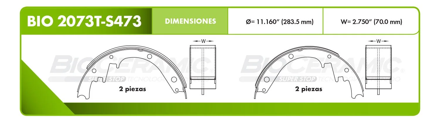 BALATA DE TAMBOR RBDBBIO-2073T-S473