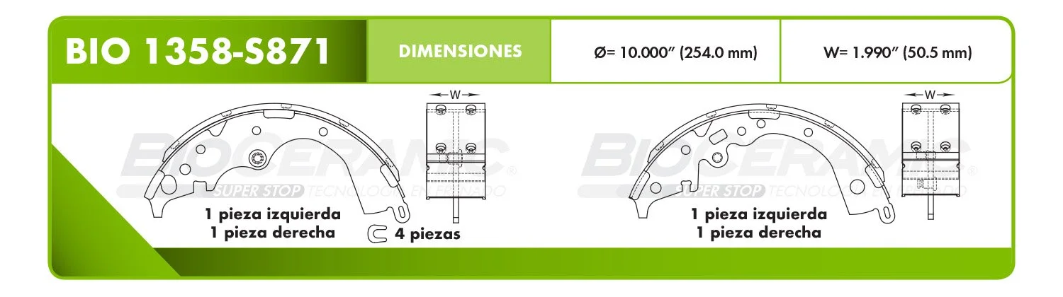 BALATA DE TAMBOR RBDBBIO-1358-S871