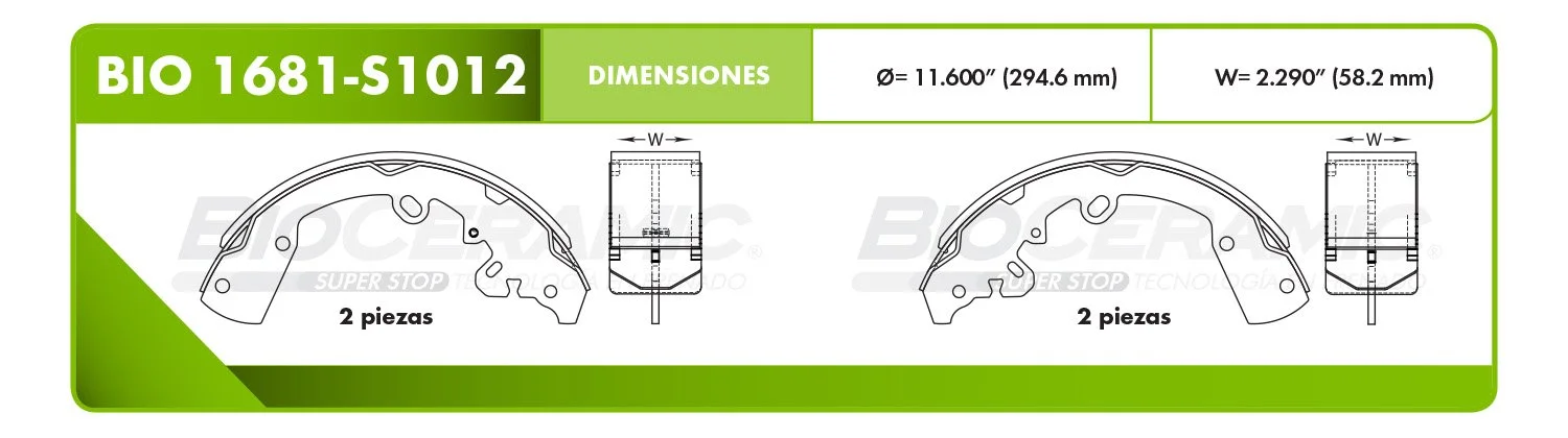 BALATA DE TAMBOR RBDBBIO-1681-S1012