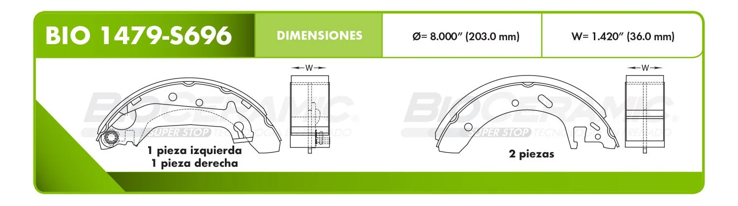 BALATA DE TAMBOR RBDBBIO-1479-S696