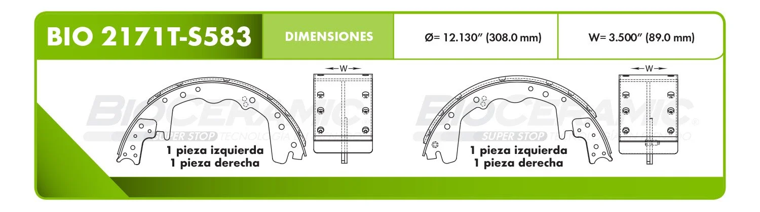 BALATA DE TAMBOR RBDBBIO-2171T-S583