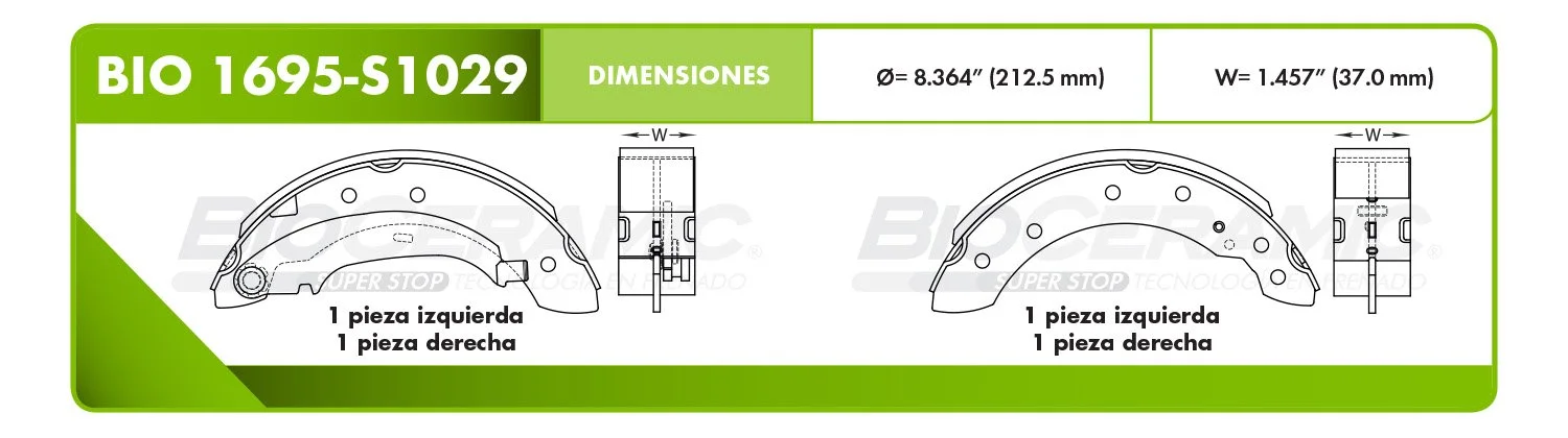 BALATA DE TAMBOR RBDBBIO-1695-S1029