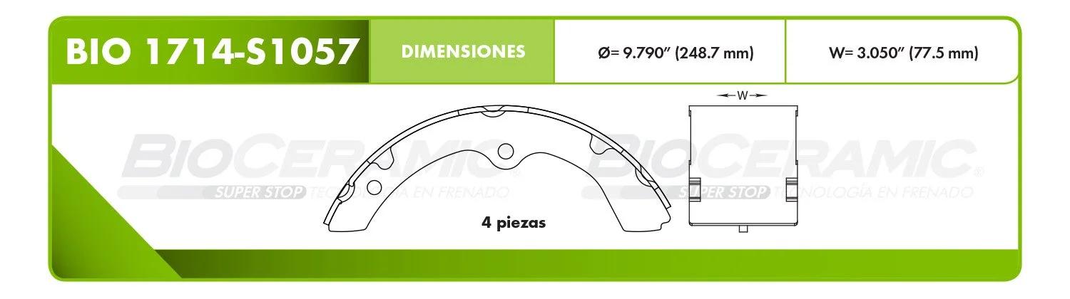 BALATA DE TAMBOR RBDBBIO-1714-S1057