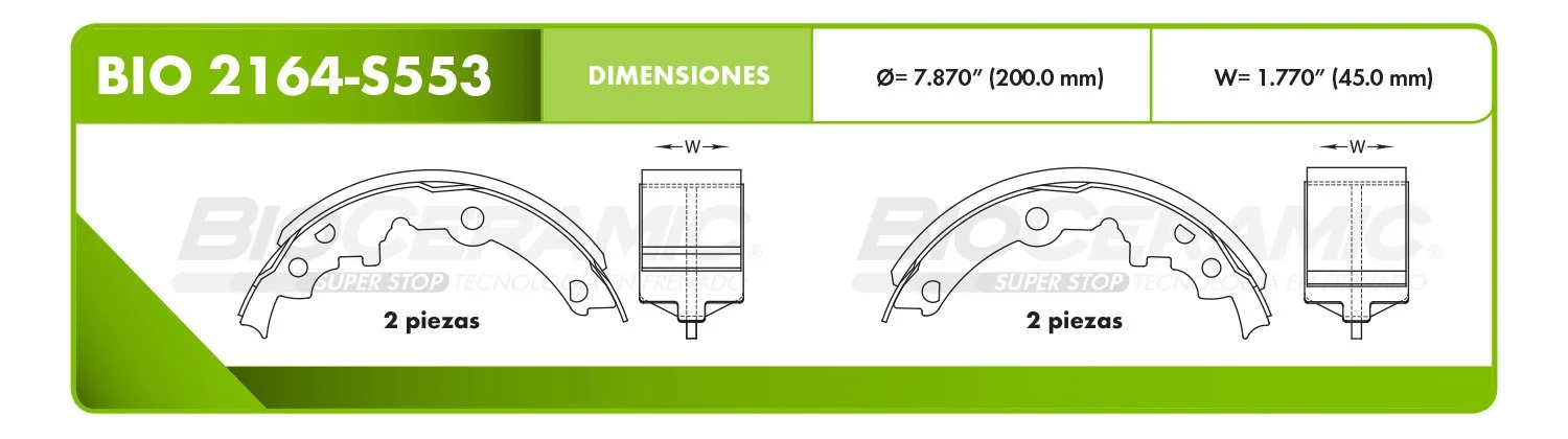 BALATA DE TAMBOR RBDBBIO-2164-S553