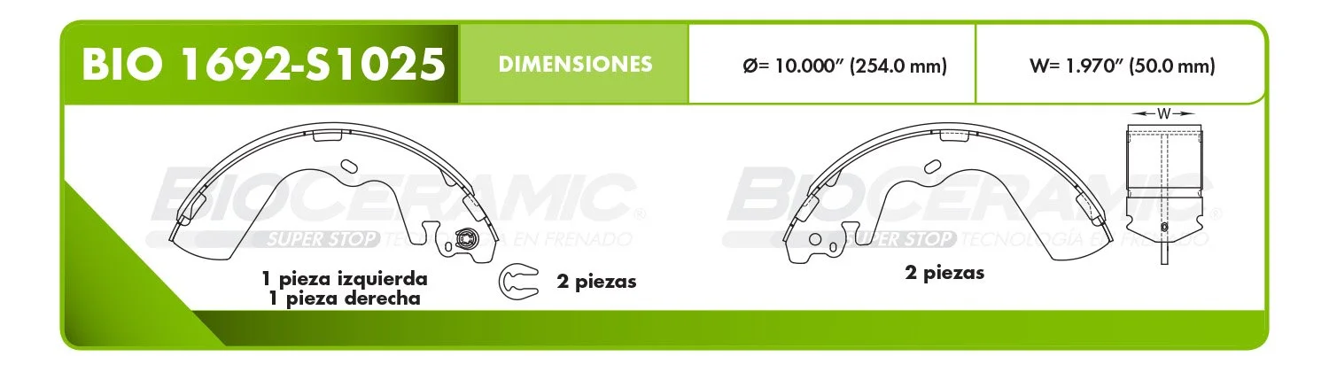 BALATA DE TAMBOR RBDBBIO-1692-S1025