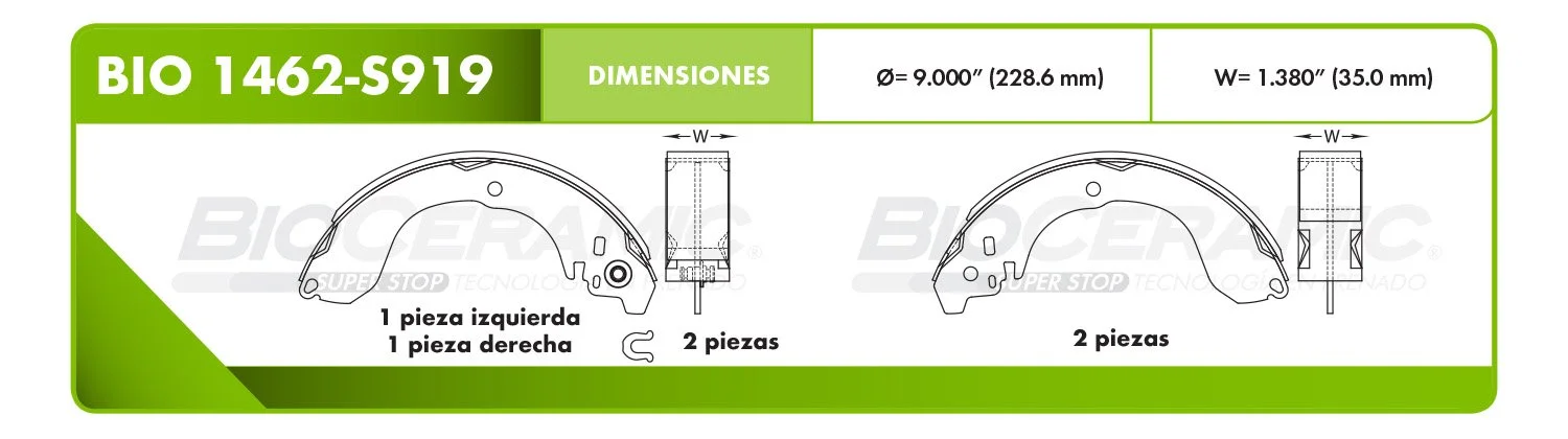 BALATA DE TAMBOR RBDBBIO-1462-S919