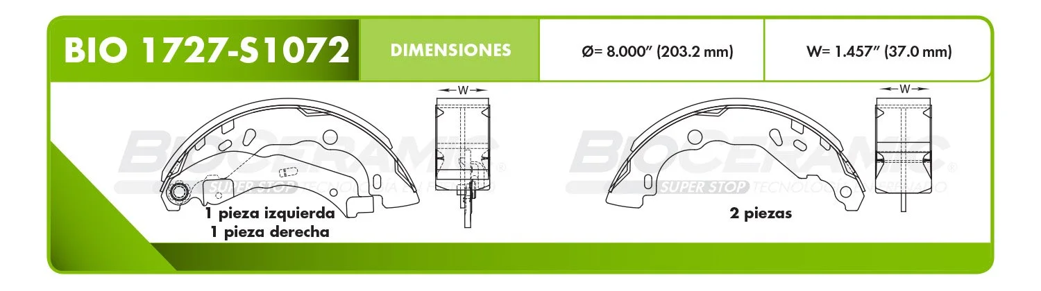 BALATA DE TAMBOR RBDBBIO-1727-S1072