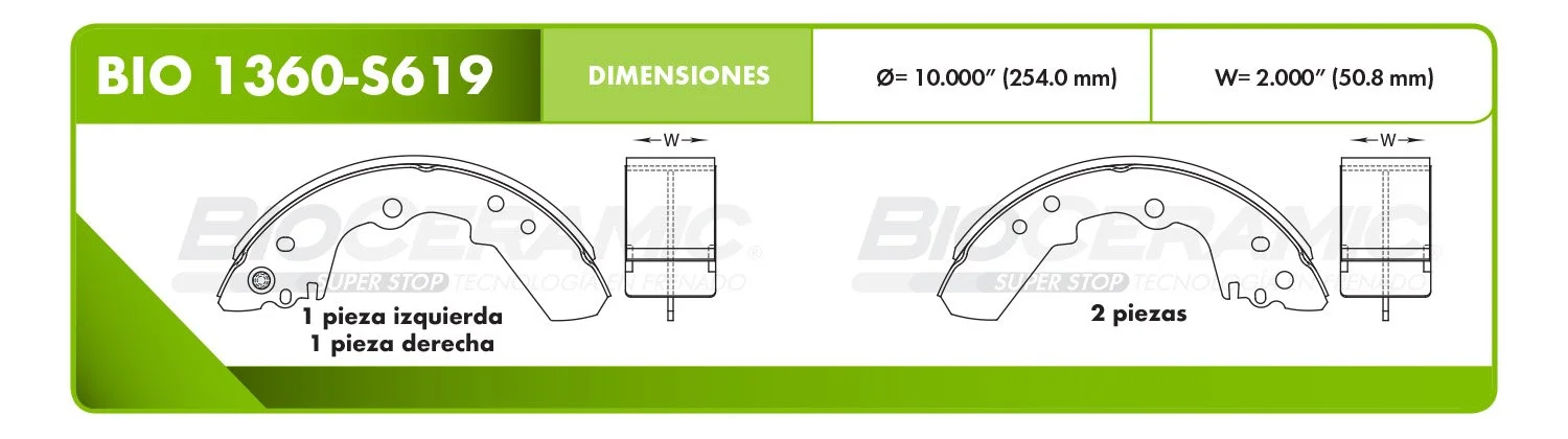 BALATA DE TAMBOR RBDBBIO-1360-S619