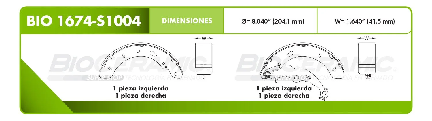 BALATA DE TAMBOR RBDBBIO-1674-S1004