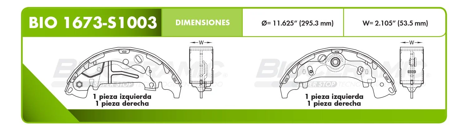 BALATA DE TAMBOR RBDBBIO-1673-S1003