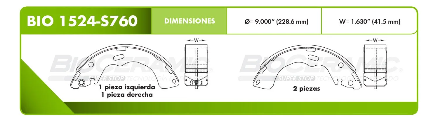 BALATA DE TAMBOR RBDBBIO-1524-S760