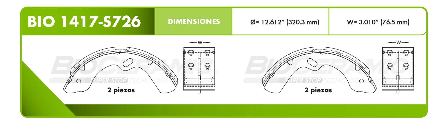 BALATA DE TAMBOR RBDBBIO-1417-S726