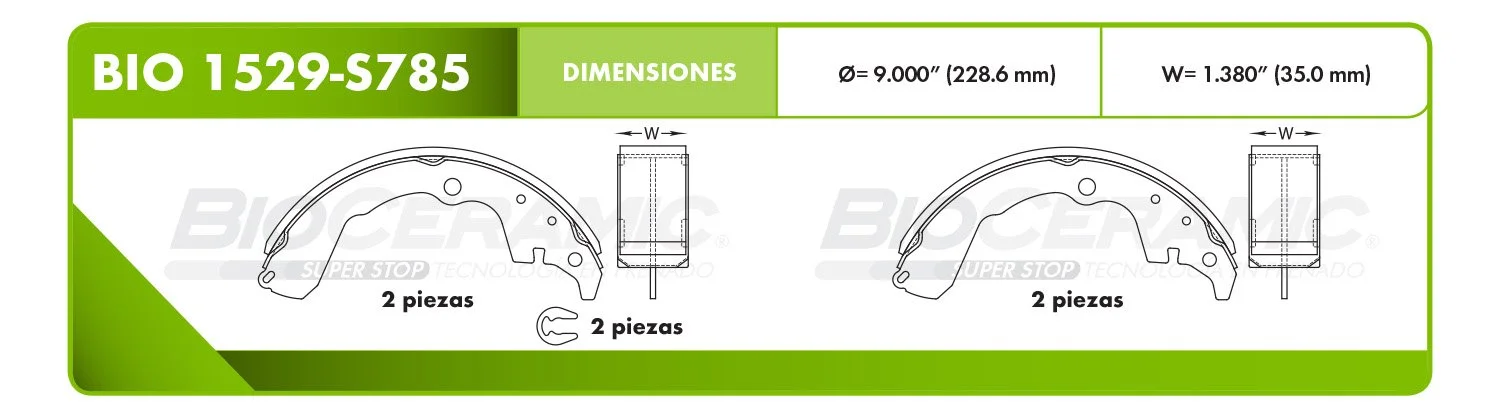 BALATA DE TAMBOR RBDBBIO-1529-S785