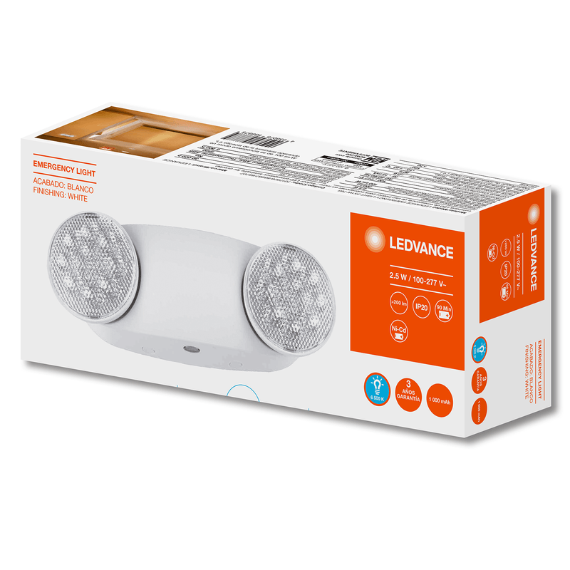 LAMPARA DE EMERGENCIA PEQ. 2X1W 6.5K 100-277V MARCA LEDVANCE .png