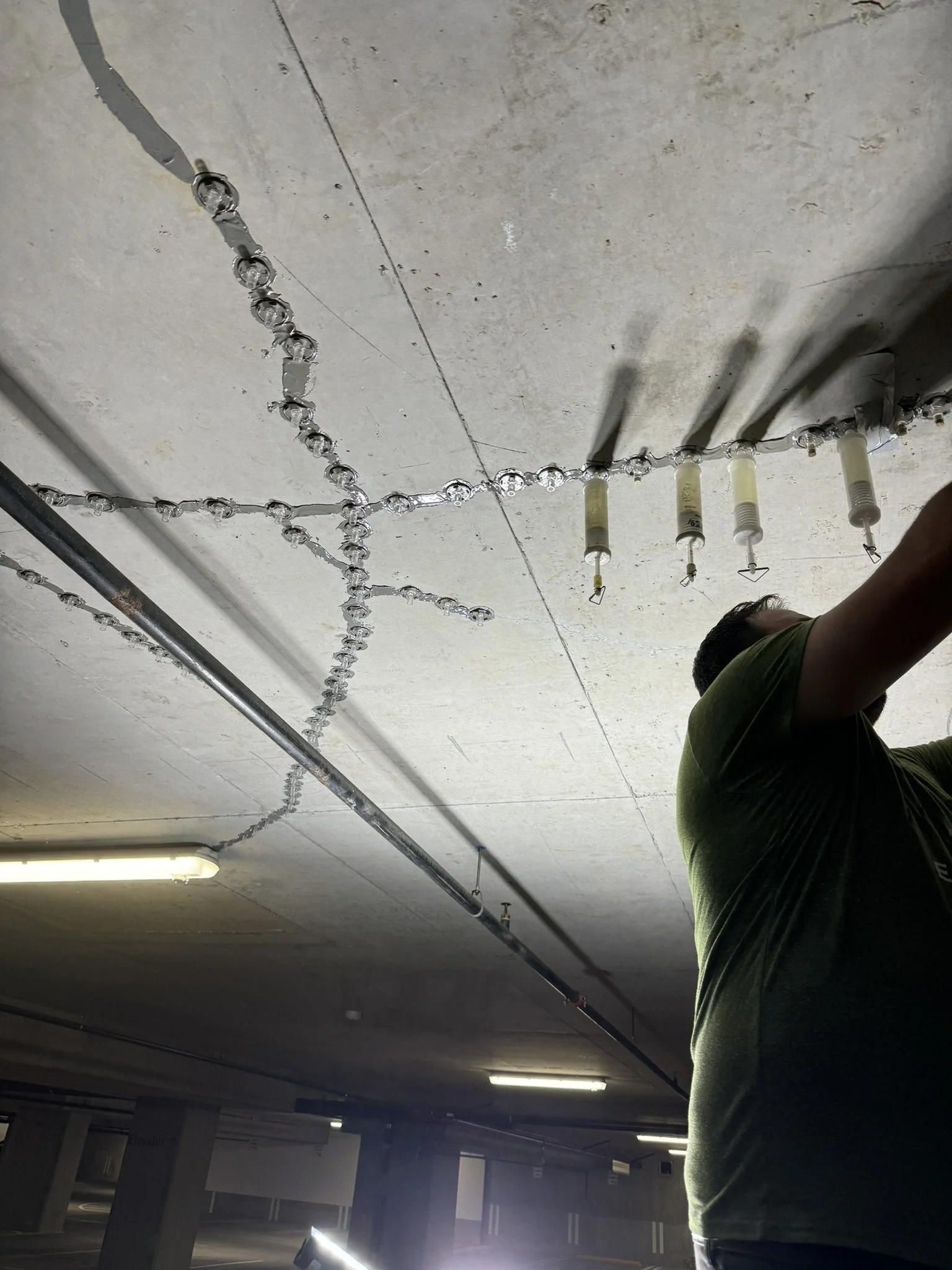 Low pressure epoxy injections
