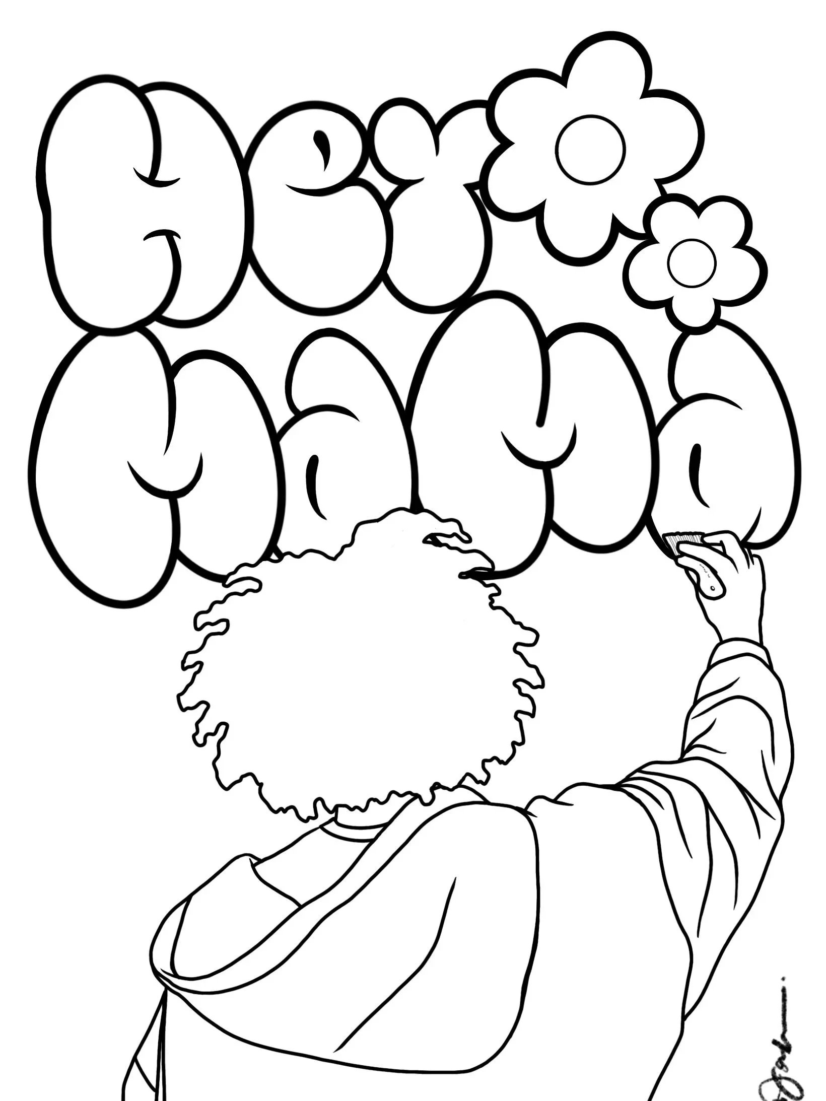 HEY MAMA Coloring Page