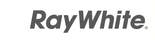 Ray White logo with a white square and black text