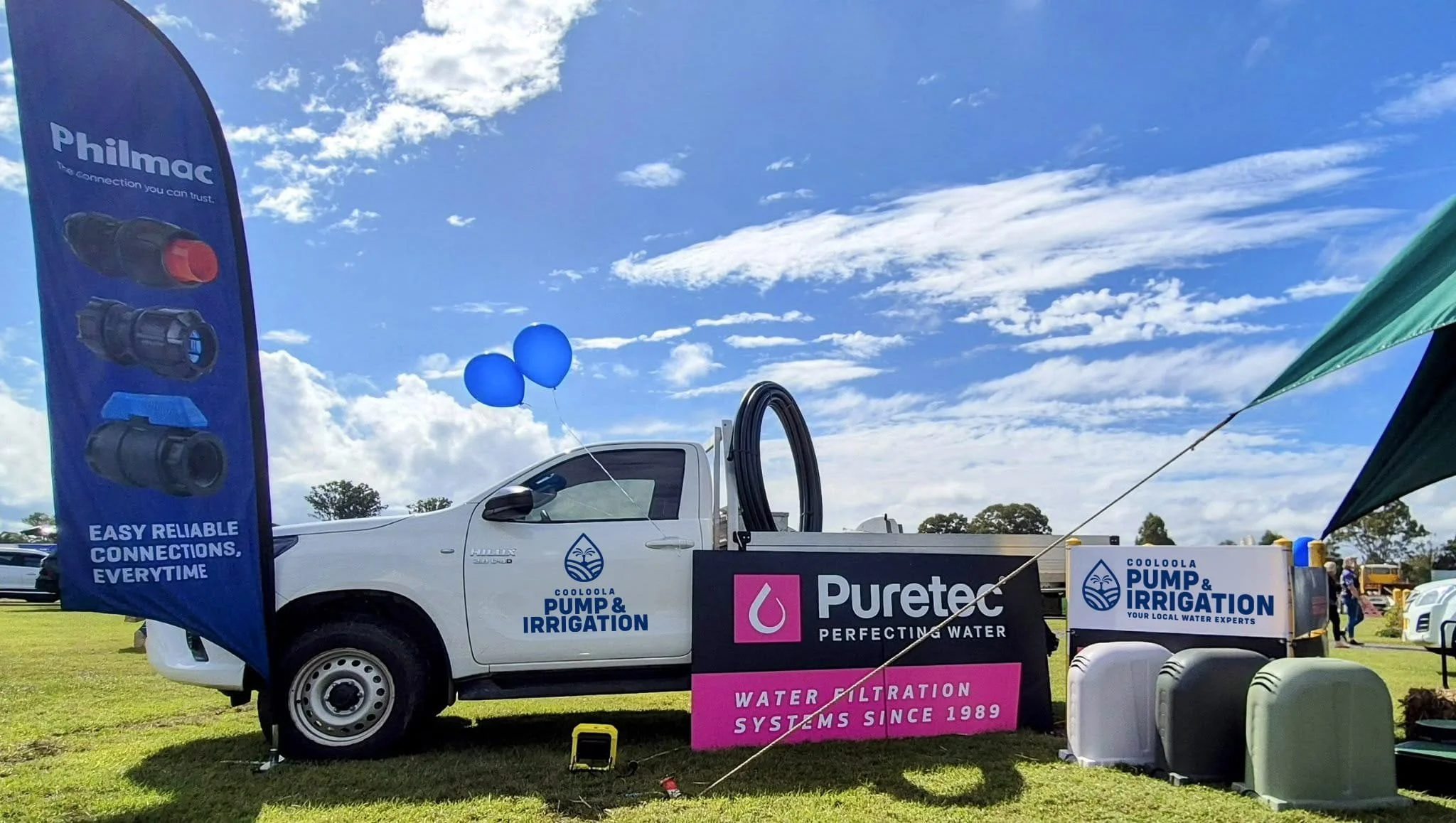 Trade stall display for water pump and irrigation services