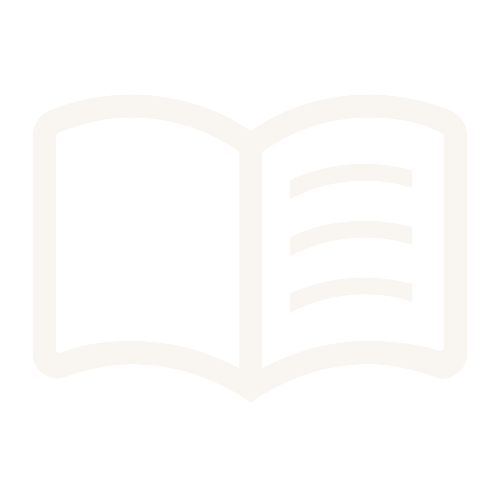 Icon of an open book with text lines on the right page.