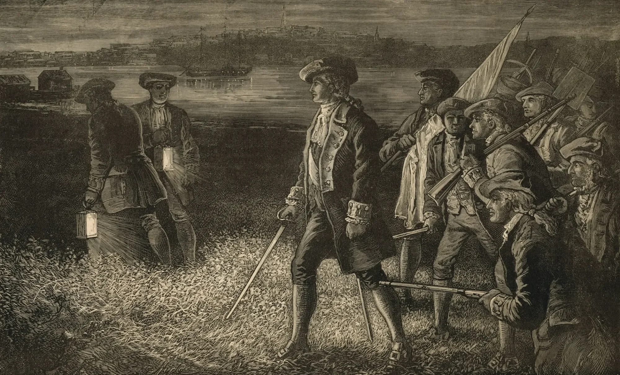 The midnight march - the American troops, under Colonel William Prescott, taking possession on Breed's Hill on the night of June 16th, 1775---the-new-york-public-library---unsplash.webp