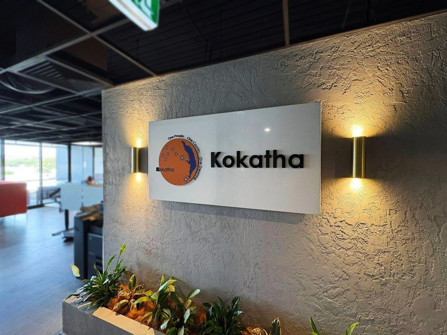 K O K A T H A &bull; Acrylic Reception signage for Kokatha's new office!