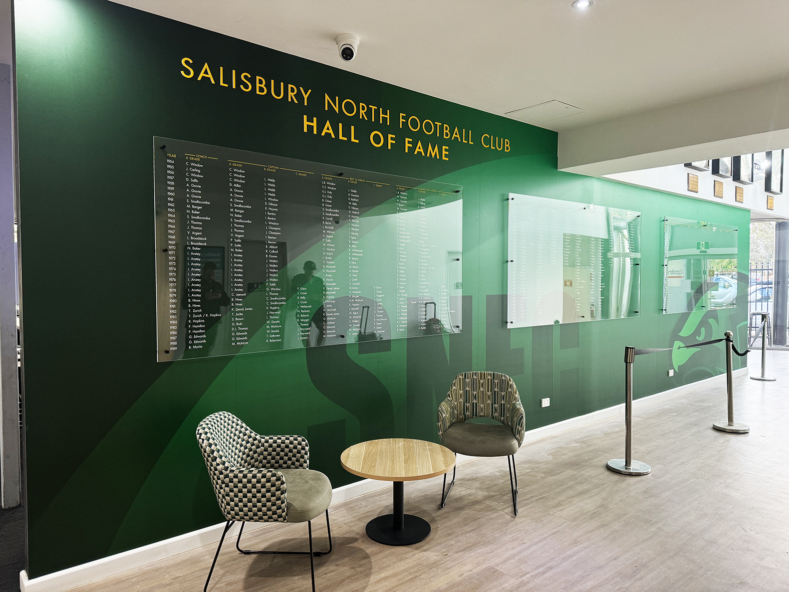 Internal textured wall graphic for Honour Board display