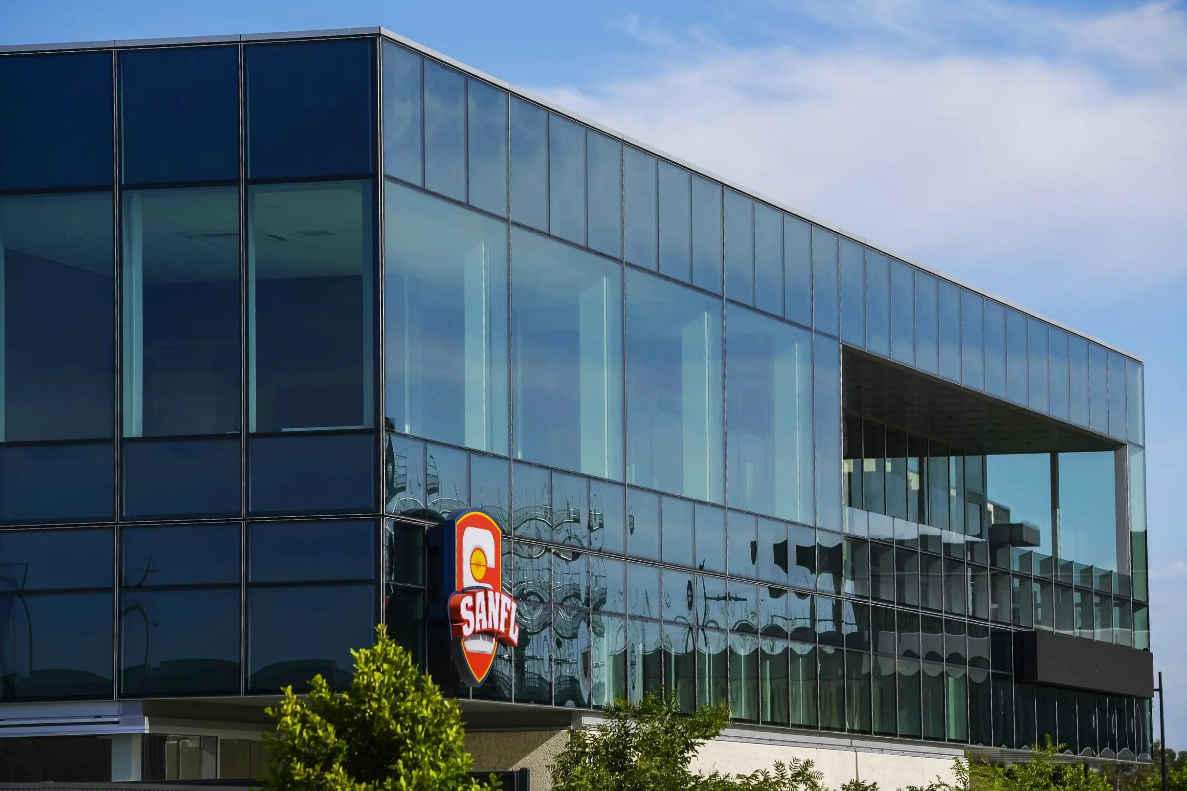 Custom fabricated SANFL dimensional lightbox