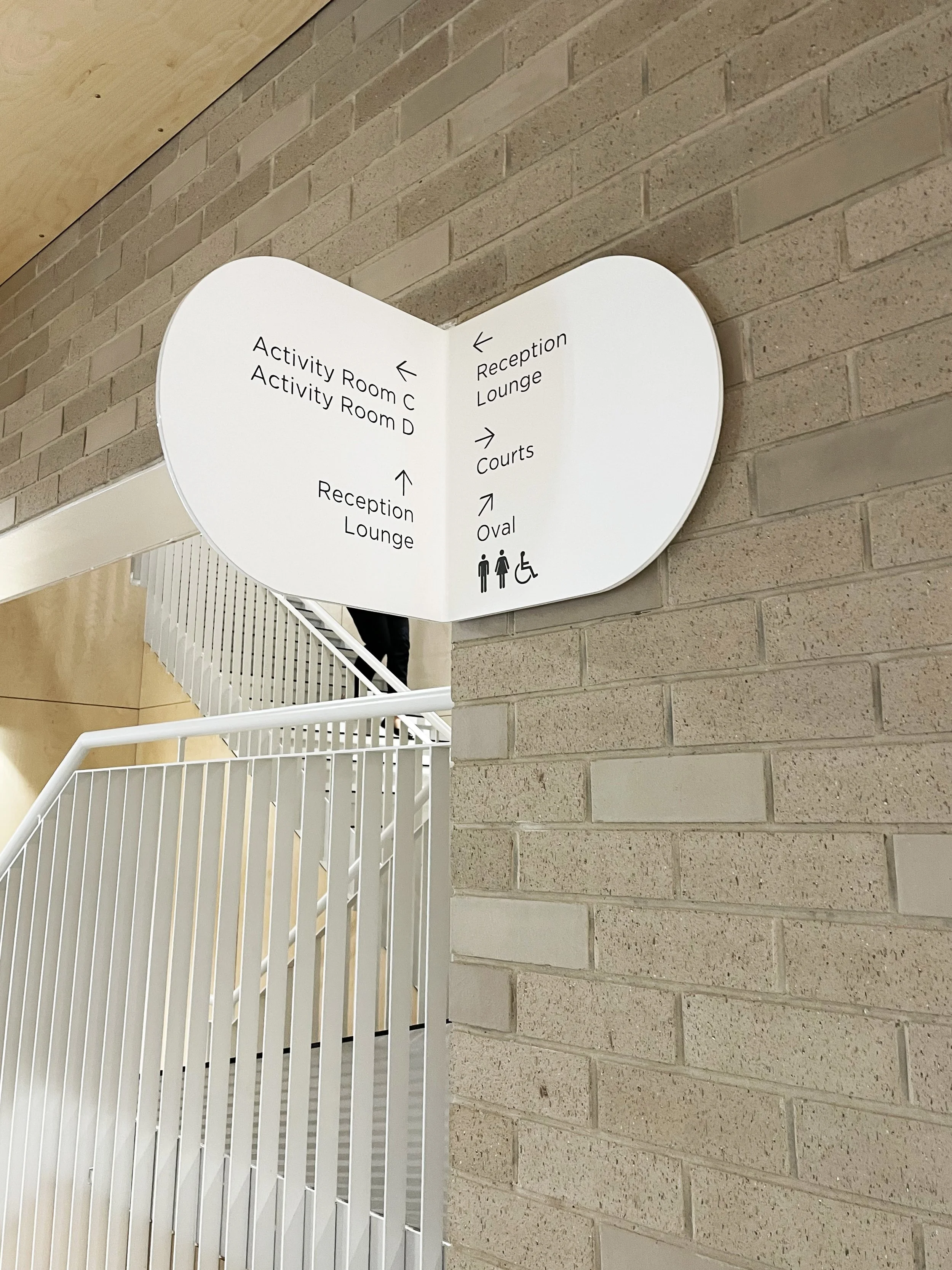 Wall mounted double-sided directional acrylic - gloss finish