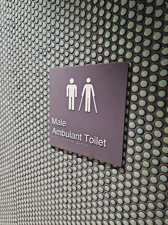 Statutory signage - Matte black braille signage