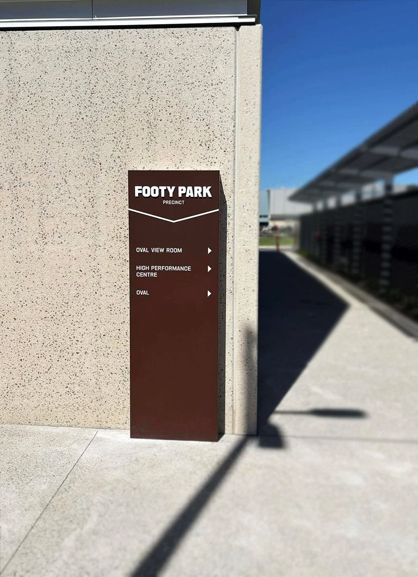 Blade - Corten with dimensional lettering