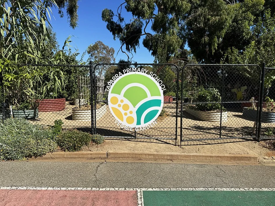 Router cut aluminium school logo