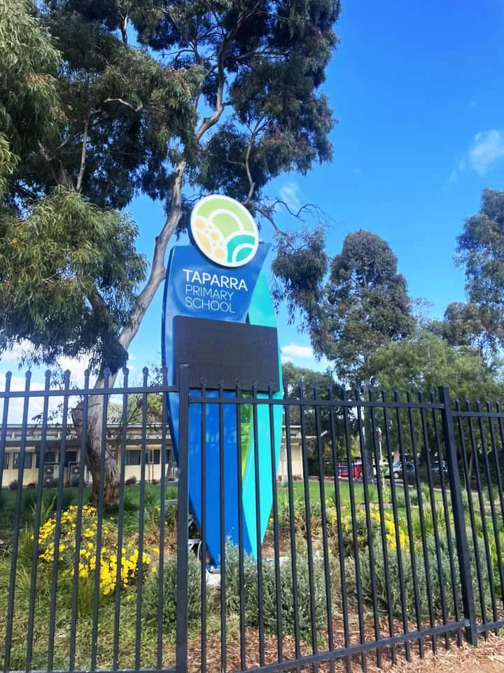 Pylon - with dimensional logo, custom fabricated design and LED screen