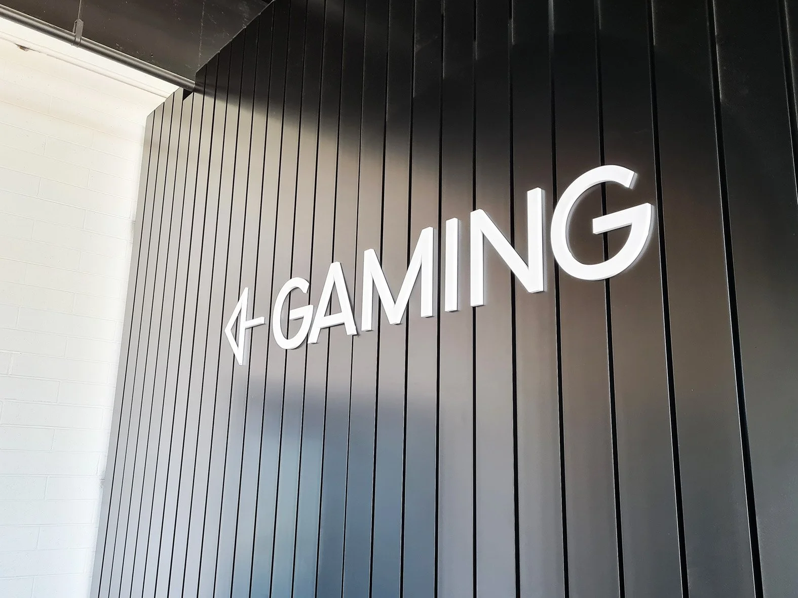 Gloss white acrylic lettering