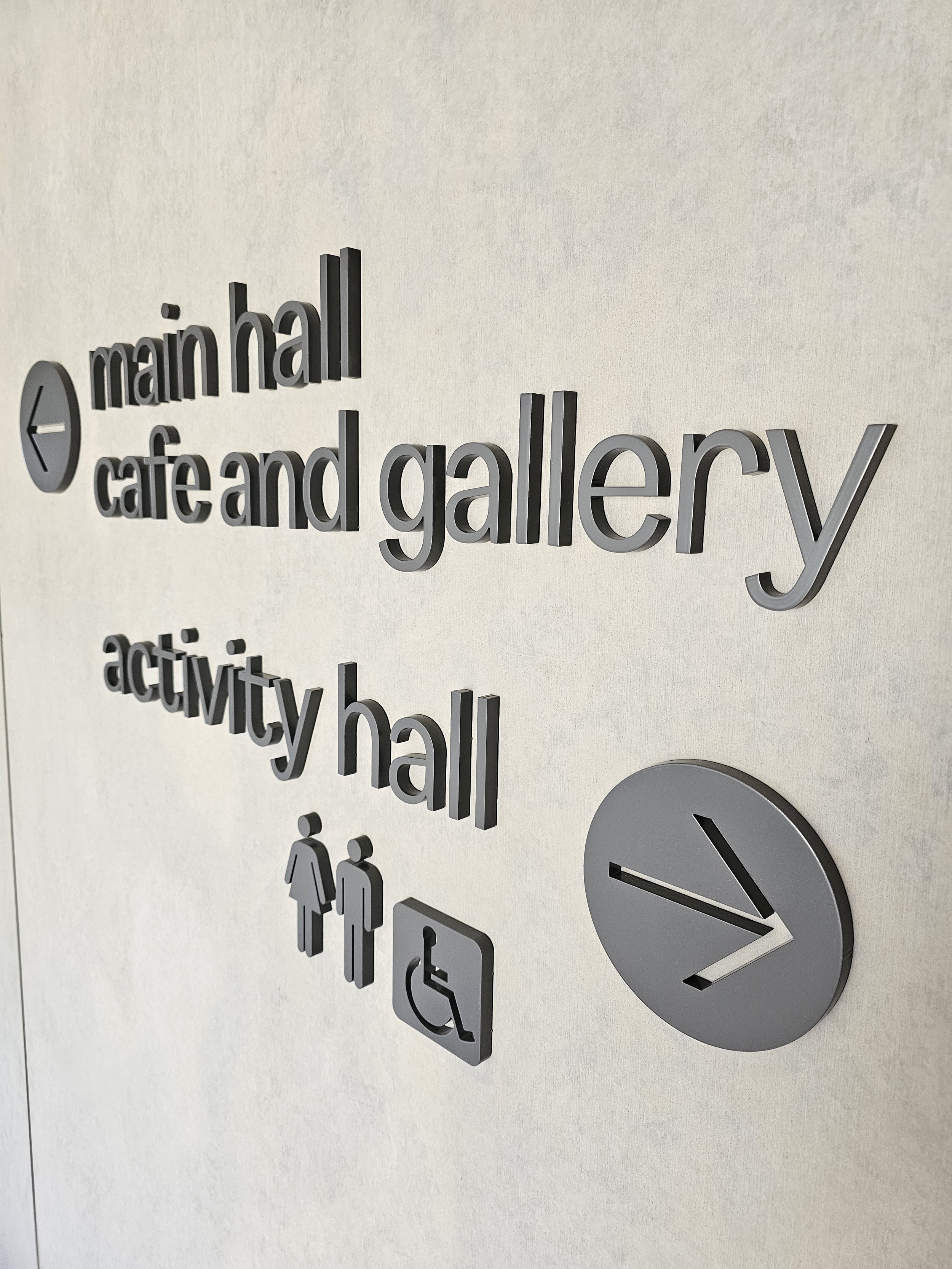 2pac painted acrylic directional signage