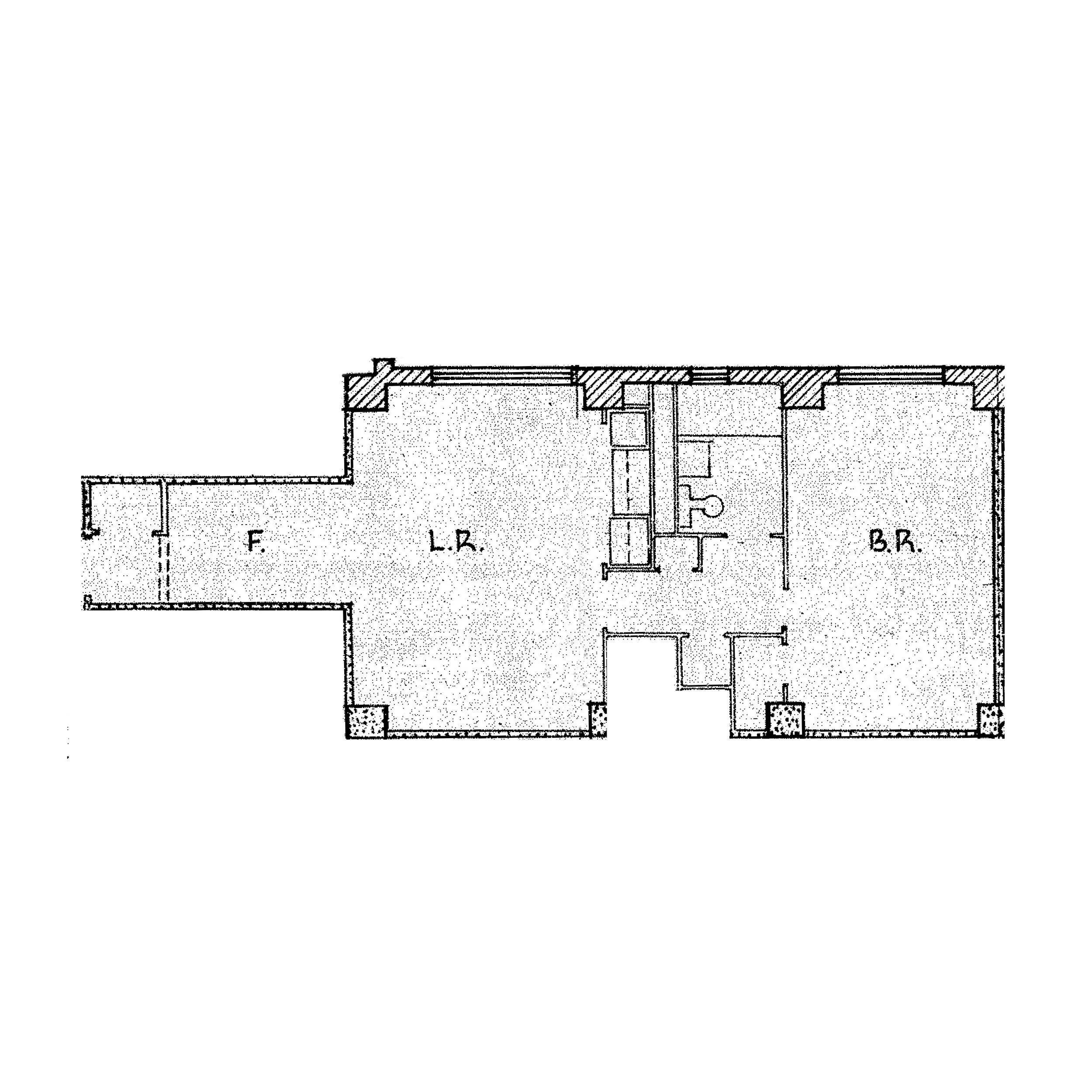 A 1 bedroom apartment floorplan