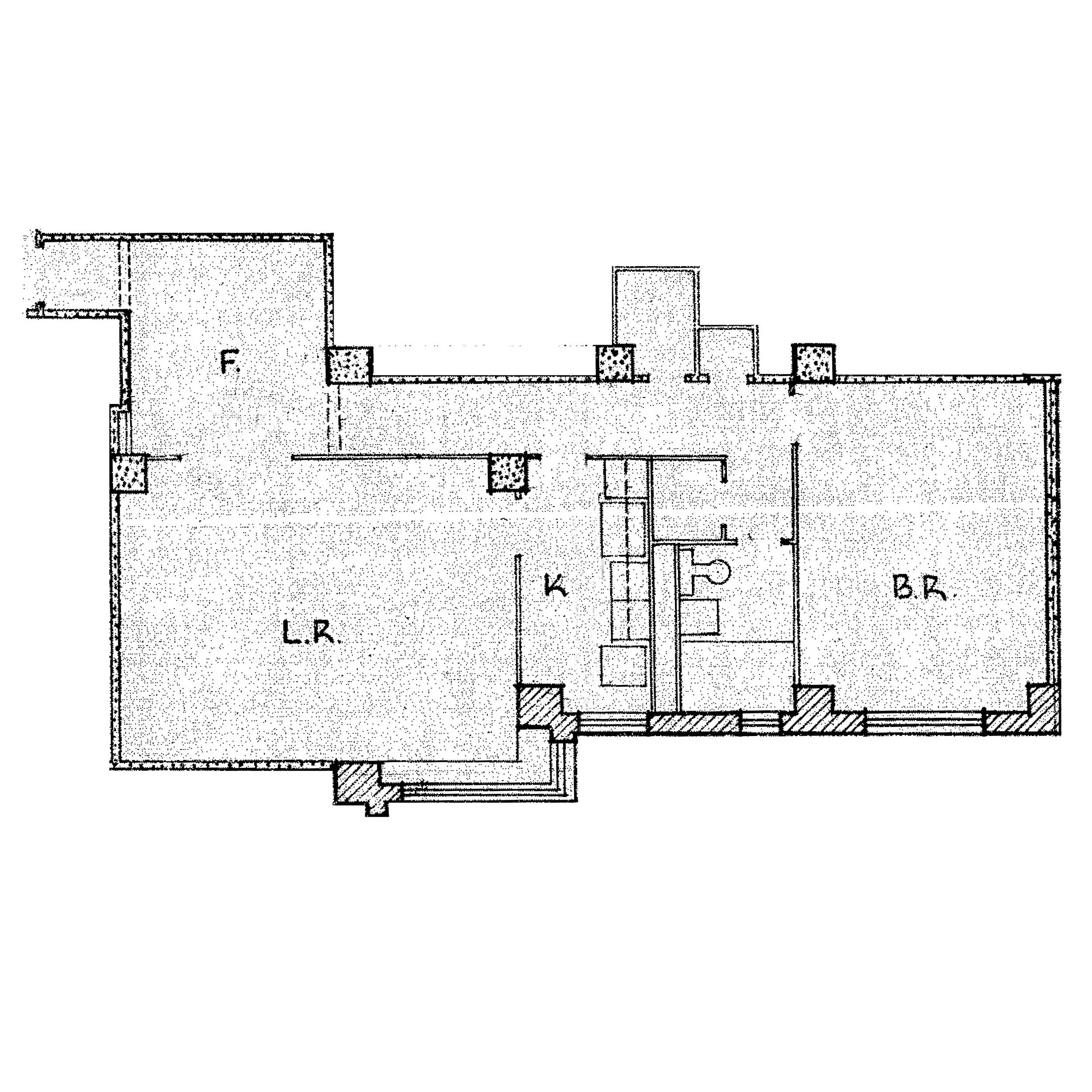 A 1 bedroom apartment floorplan