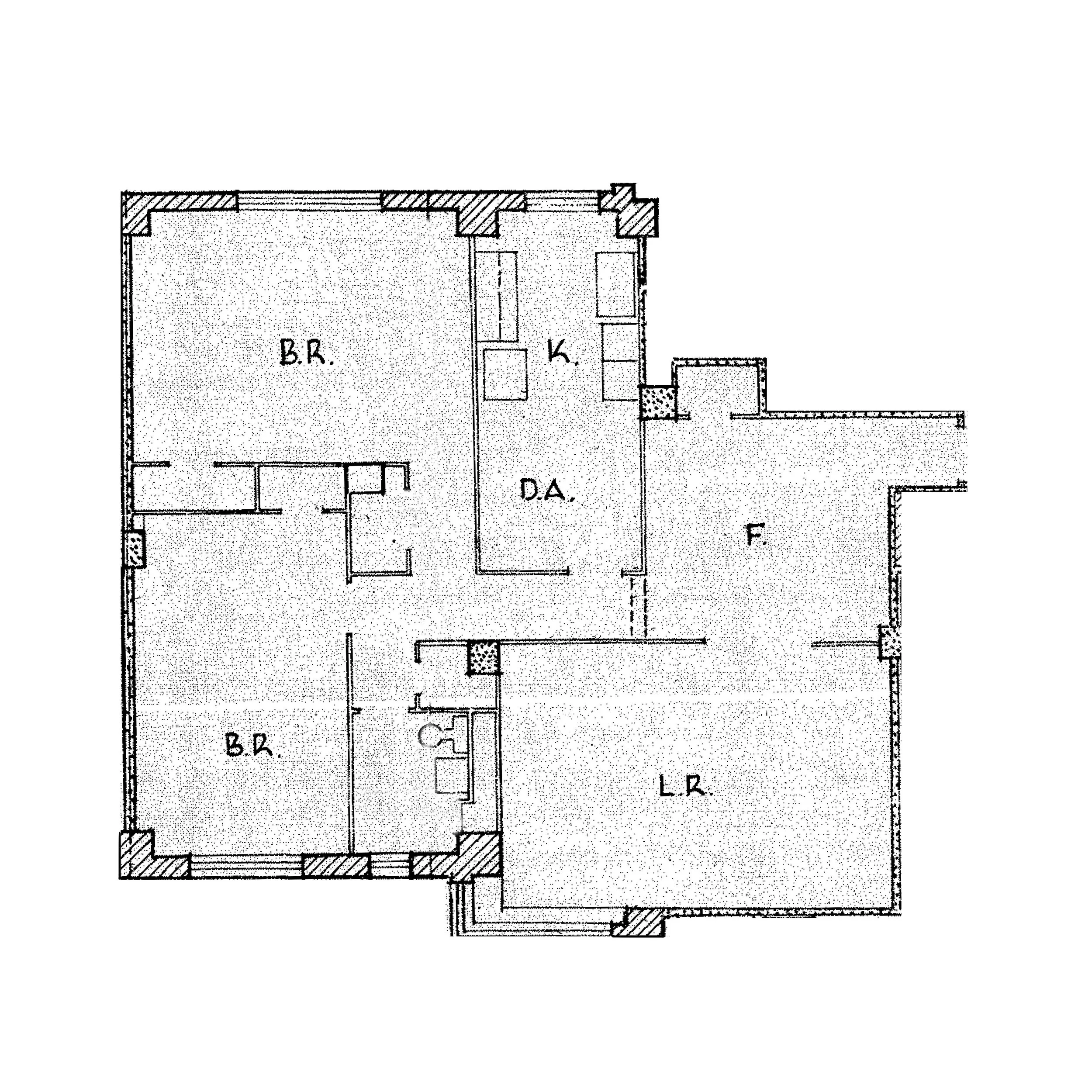 A two bedroom apartment floorplan