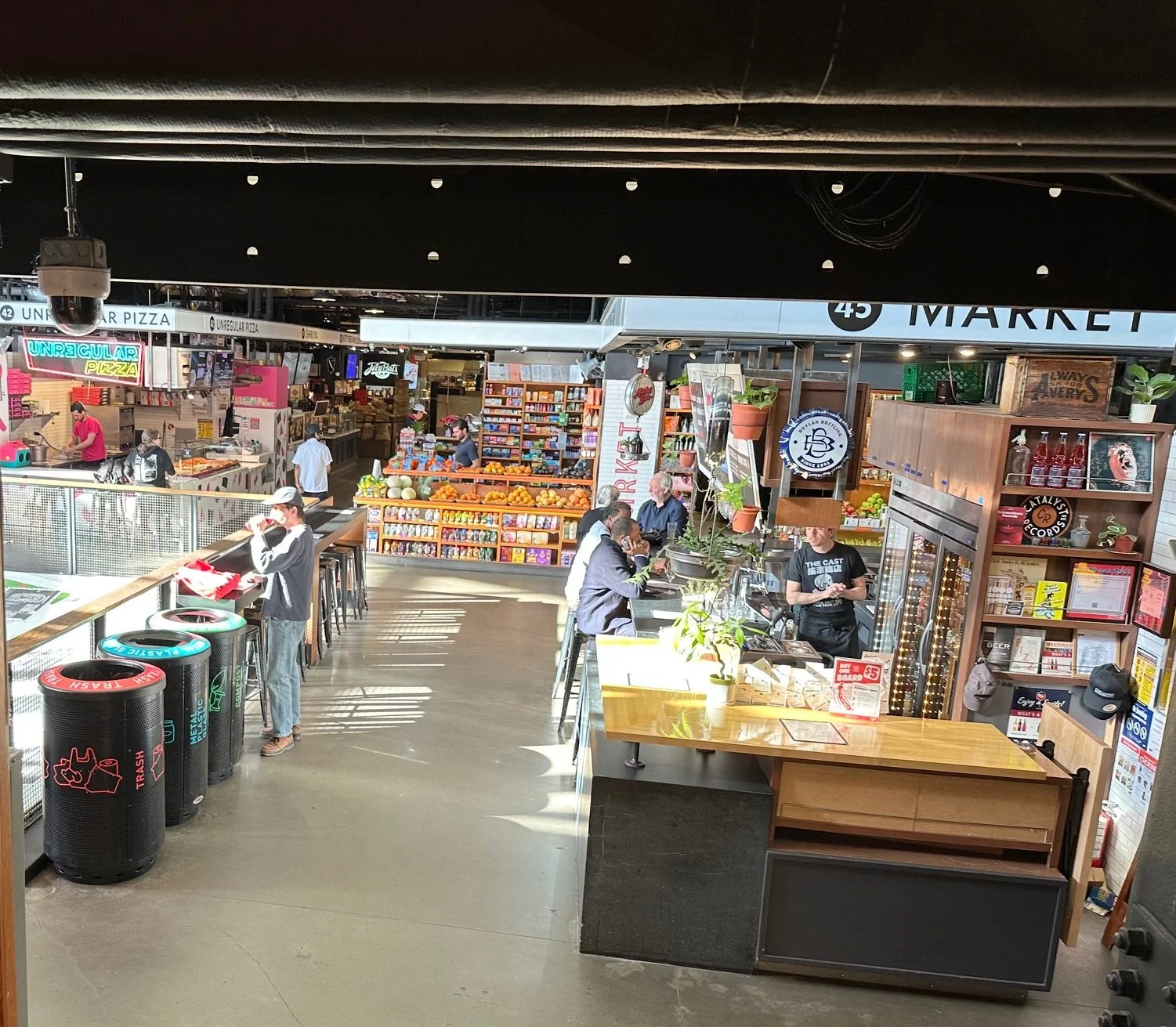 The interior of a market hall