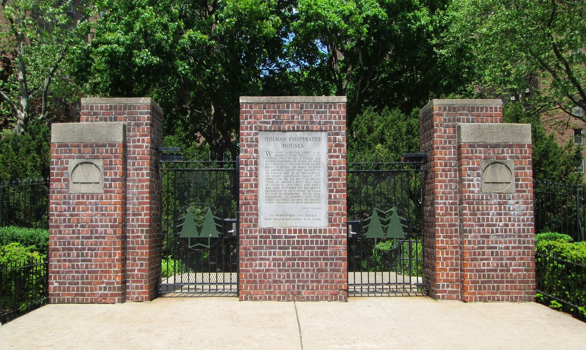 A gate at the entrance to a park.